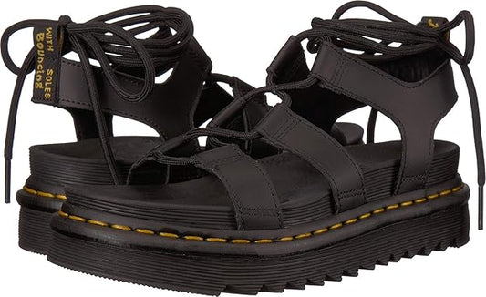 Dr. Martens Women's Nartilla Sandal, Black Hydro Leather, UK 8/US 10, EU 42 Dr Martens