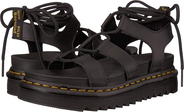 Dr. Martens Women's Nartilla Sandal, Black Hydro Leather, UK 8/US 10, EU 42 Dr Martens