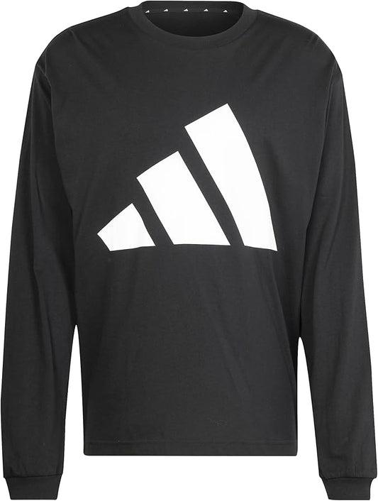 adidas Sportswear Big Logo Men's Single Jersey Long-Sleeve Top, Black, Medium ADIDAS