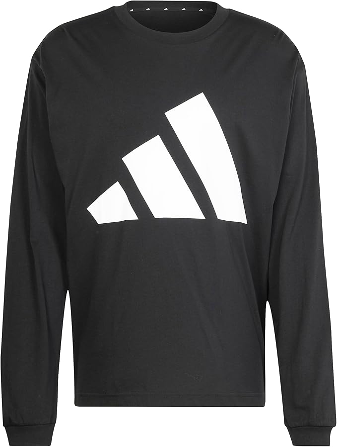 adidas Sportswear Big Logo Men's Single Jersey Long-Sleeve Top, Black, Medium ADIDAS