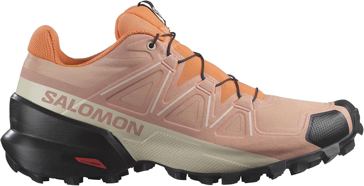 Salomon Women's Speedcross 5 trail running and hiking shoe, Blooming Dahlia/Black/Vibrant Orange, 8.5 US / 40.6 EU Salomon