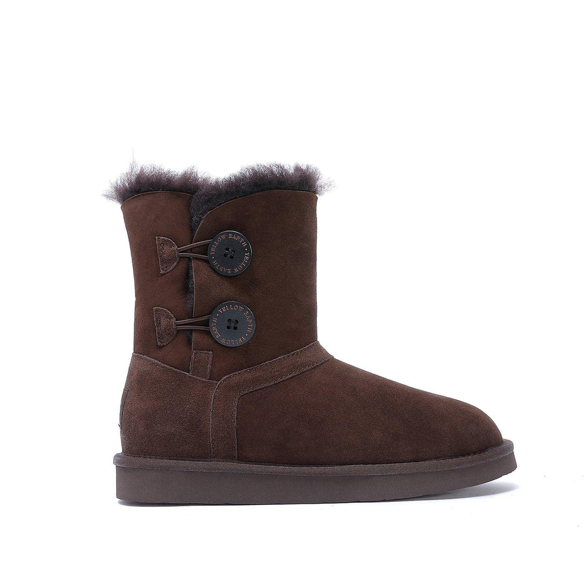Yellow Earth Harper - Classic 2 Button UGG Boot (6, Chocolate, Numeric_6) / EU 37 Yellow Earth