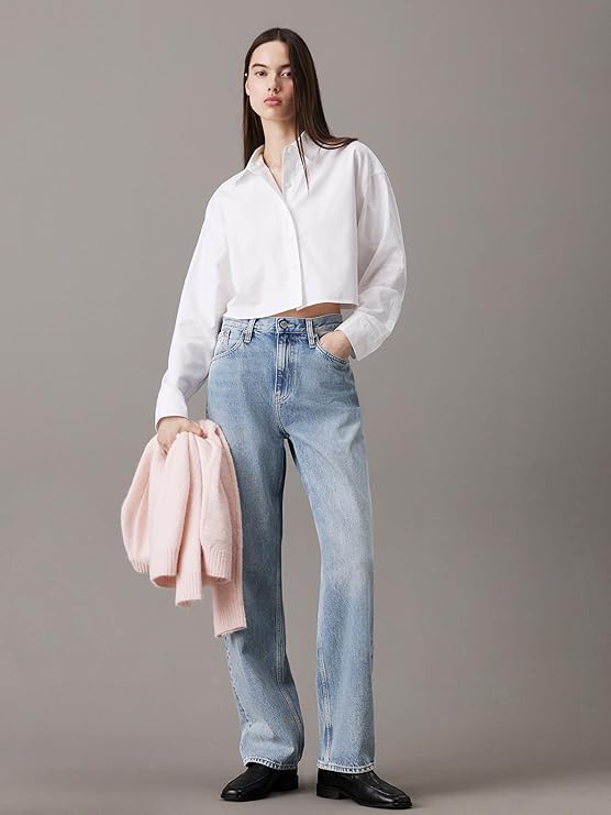 Calvin Klein Jeans Women's High Rise Loose Jeans, Denim Light, 30W x 30L Calvin Klein