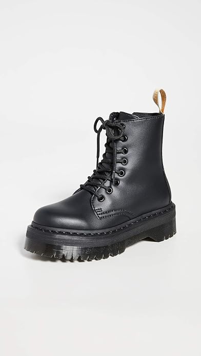 Dr. Martens Unisex Jadon II Vegan 8-Eye Lace-Up Boot, Black Vegan Leather, UK 5/US M6W7 / EU 38 Dr Martens