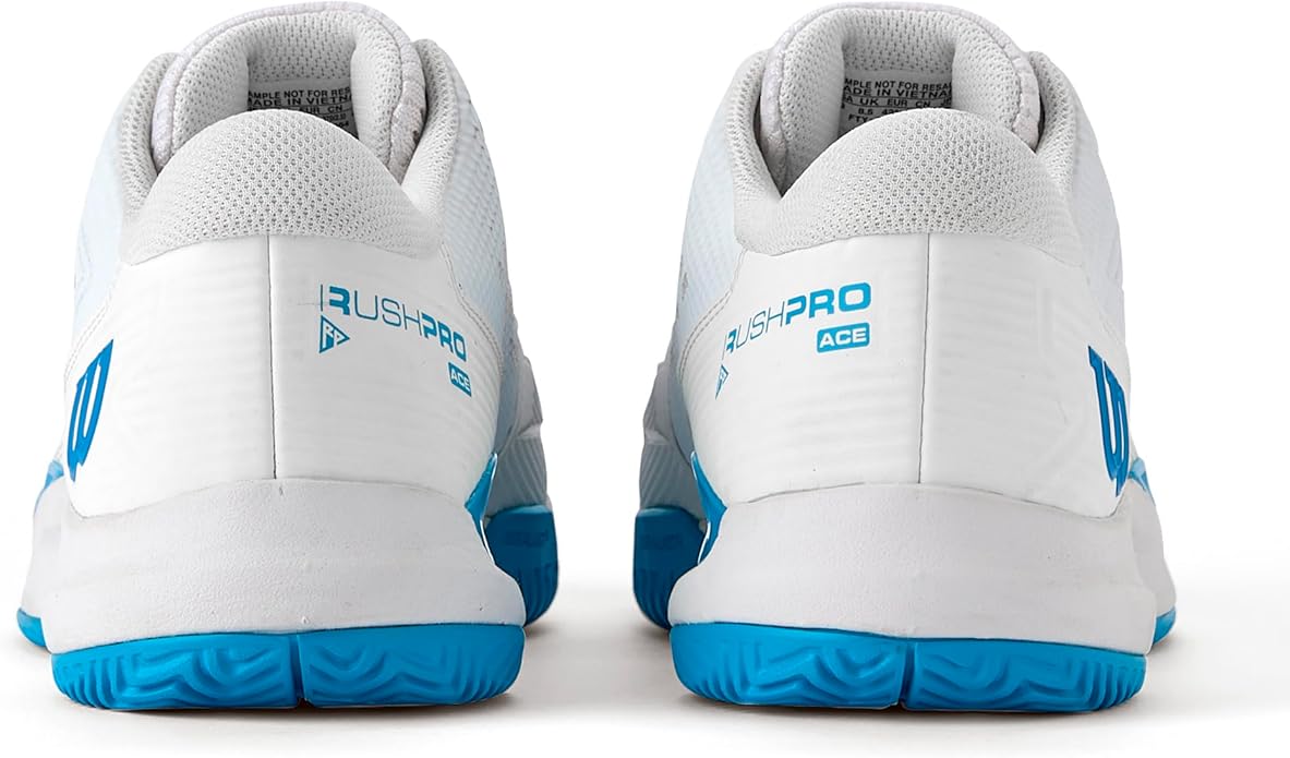 WILSON Men's Rush Pro Ace Tennis Shoe, White White Atomic Blue, 7 US / EU 40 WILSON