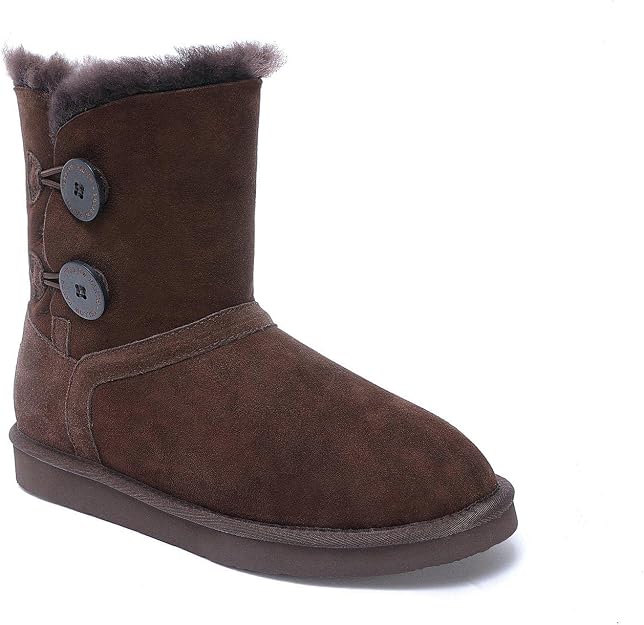 Yellow Earth Harper - Classic 2 Button UGG Boot (6, Chocolate, Numeric_6) / EU 37 Yellow Earth