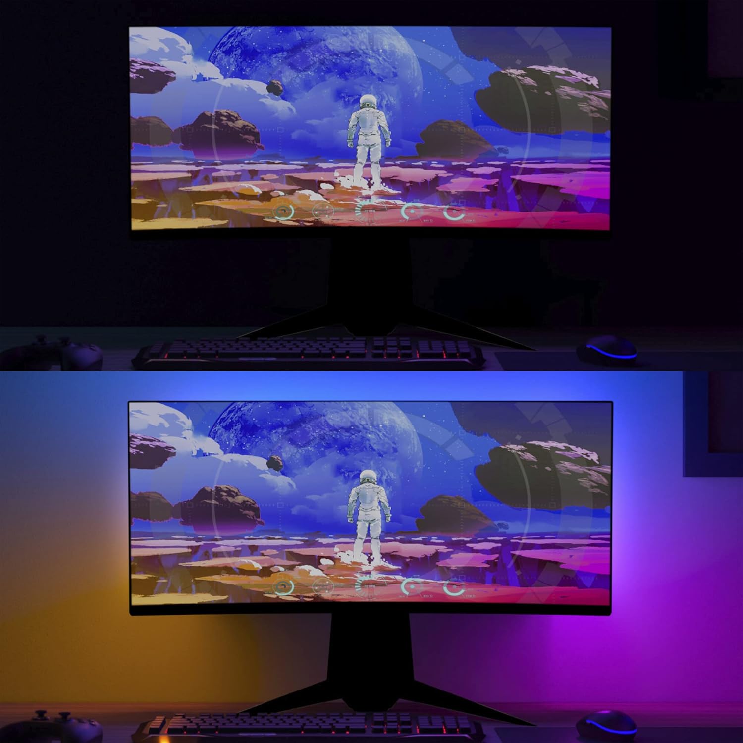 Philips Hue Play Gradient PC Lightstrip Starter Kit 24-27" Monitor + Hue Bridge – As New Philips