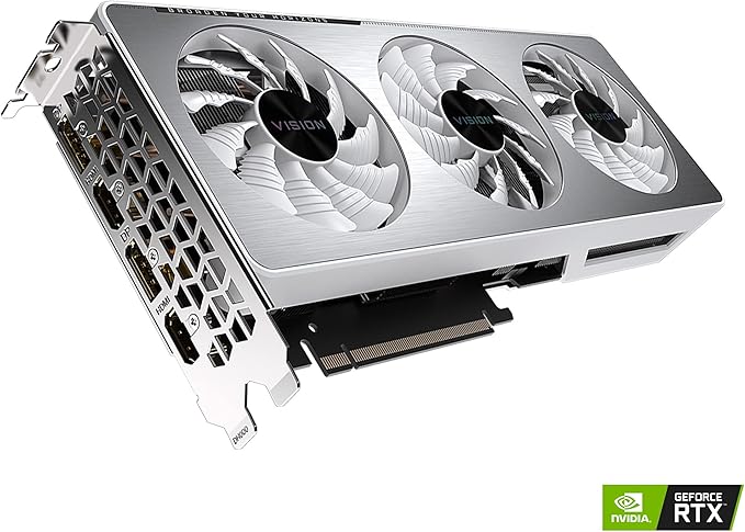 Gigabyte GeForce RTX 3060 Ti Vision OC 8GB V2 LHR Graphics Card White – As New GIGABYTE