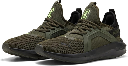 PUMA Men's Softride Enzo 5 Sneaker, Dark Olive/PUMA Black/Fizzy Light, 6 US / EU 38 Puma