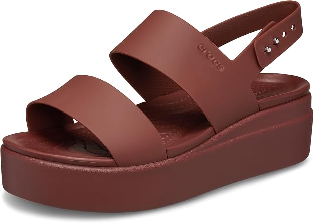 Crocs Women's Brooklyn Low Wedge Sandal, Dark Clay - EU 32 CROCS