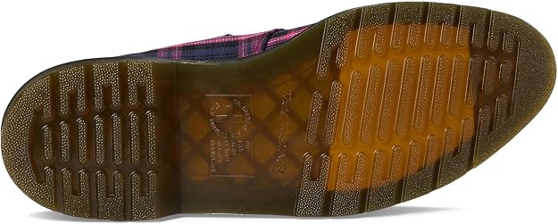Dr. Martens Women's Elphie Mary Jane Shoe, Black & Pink Multi Tartan Woven, UK 4/US 6 Dr Martens