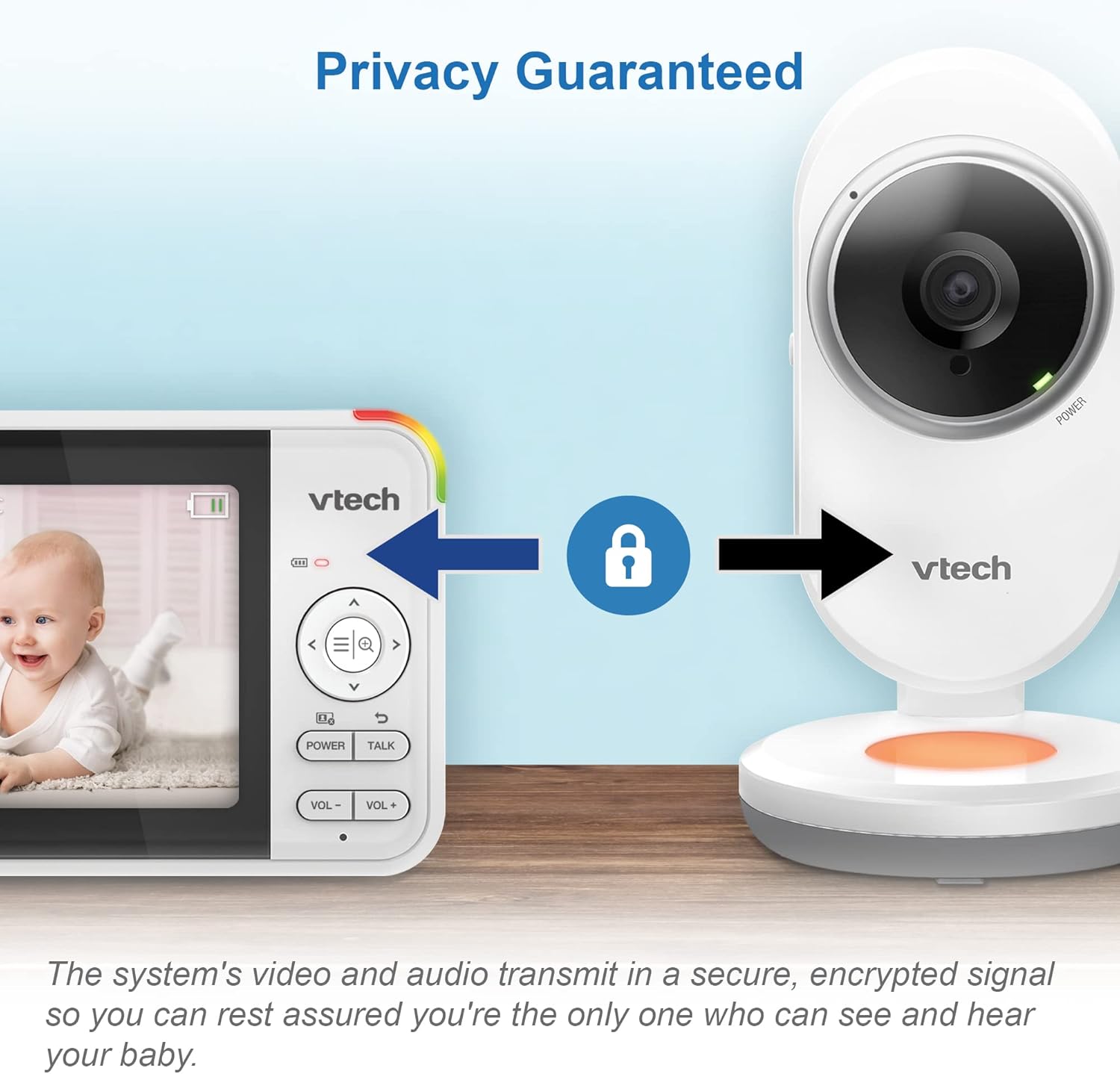 VTech BM5250N 5" Full Colour Video Baby Monitor with Night Light – As New VTECH