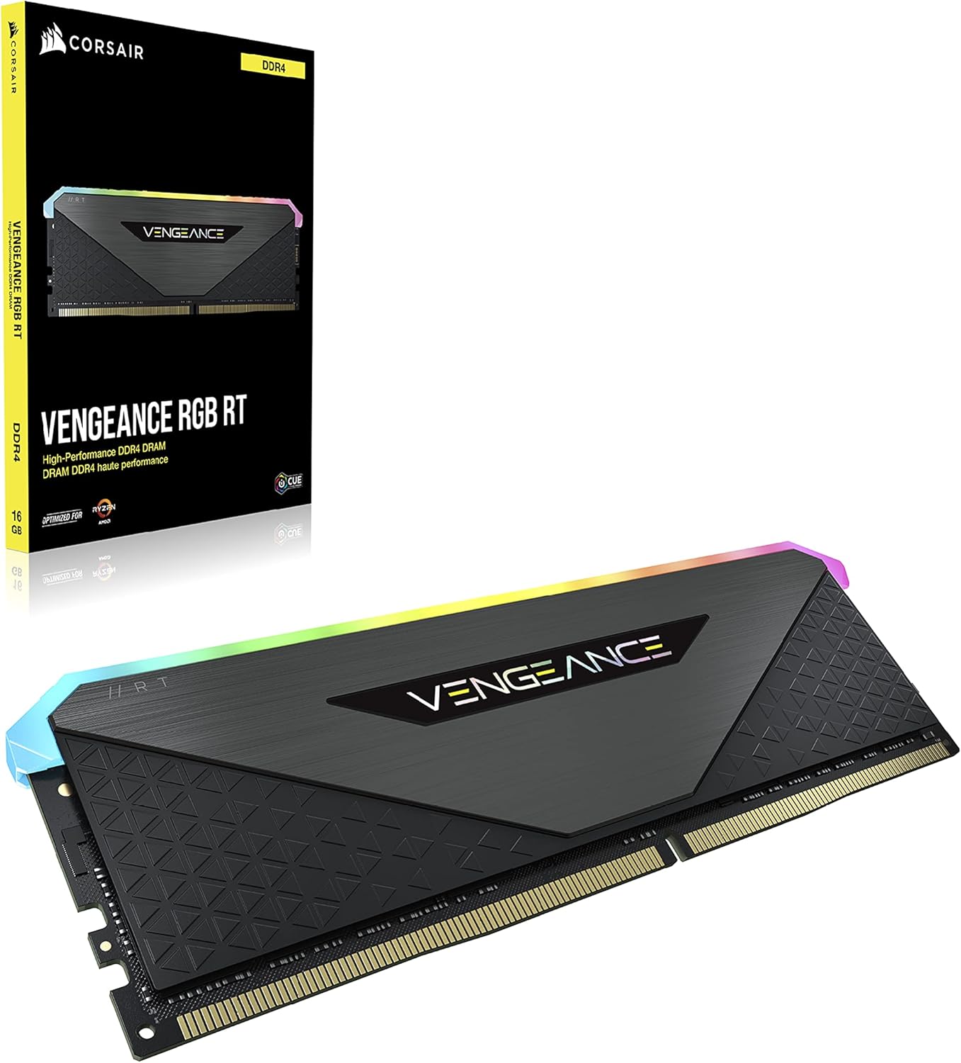 CORSAIR Vengeance RGB RT 32GB (2x16GB) DDR4 3600MHz CL16 Gaming RAM AMD Optimized – Excellent Condition CORSAIR
