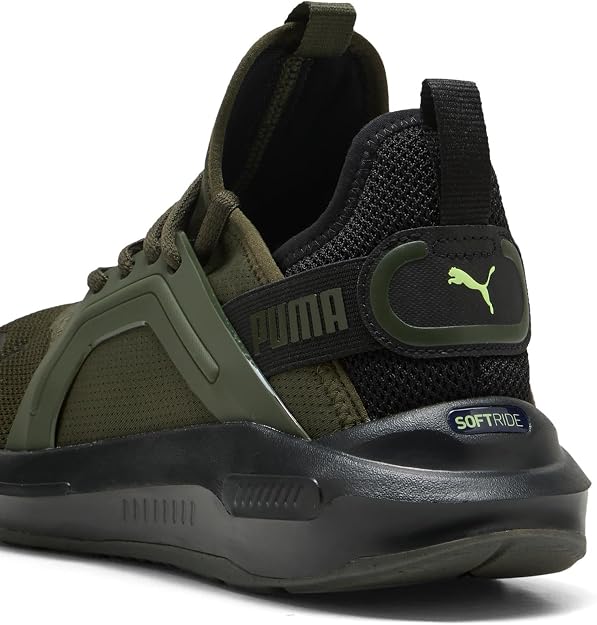 PUMA Men's Softride Enzo 5 Sneaker, Dark Olive/PUMA Black/Fizzy Light, 6 US / EU 38 Puma