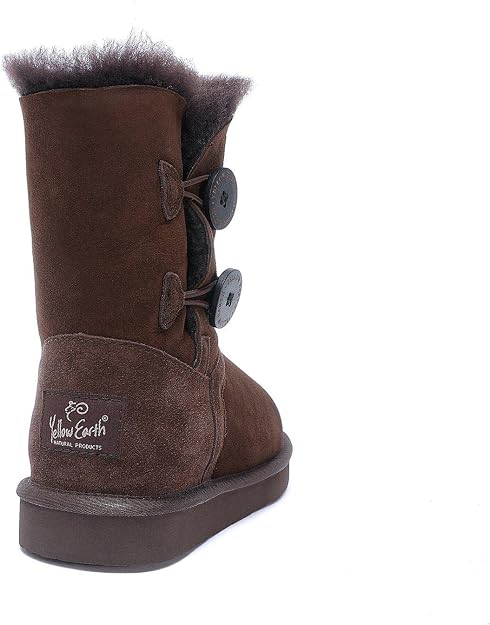 Yellow Earth Harper - Classic 2 Button UGG Boot (6, Chocolate, Numeric_6) / EU 37 Yellow Earth