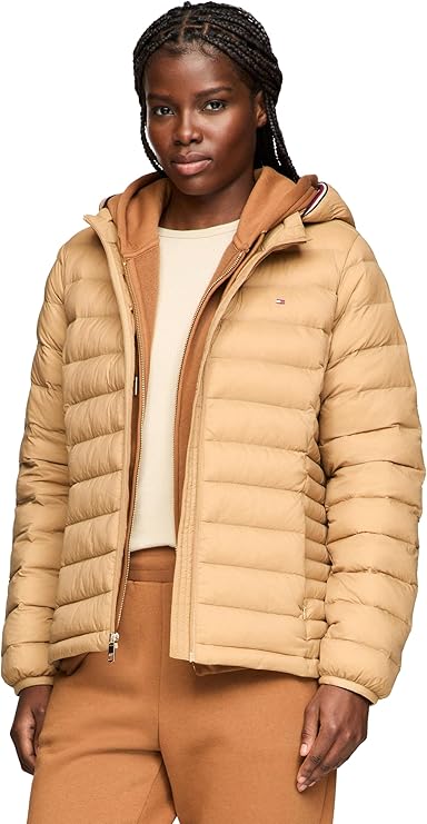 Tommy Hilfiger Women's LW Global JKT Outerwear, Champagne Toast, MD Tommy Hilfiger