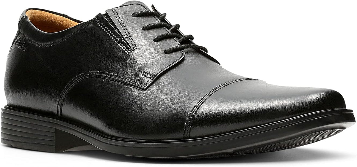 Clarks Men's Tilden Cap Oxford, Black Leather, 8.5 US / EU 41.5 Clarks Men's