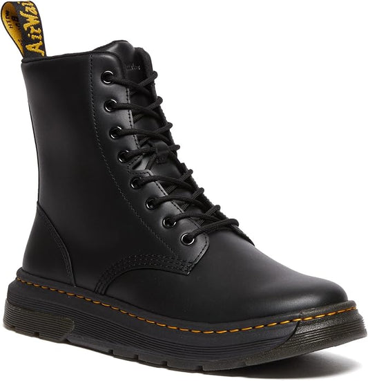 Dr. Martens Unisex Crewson 8-Eye Boot, Black Pull Up Leather, UK 4/US M5W6/EU 37 Dr Martens