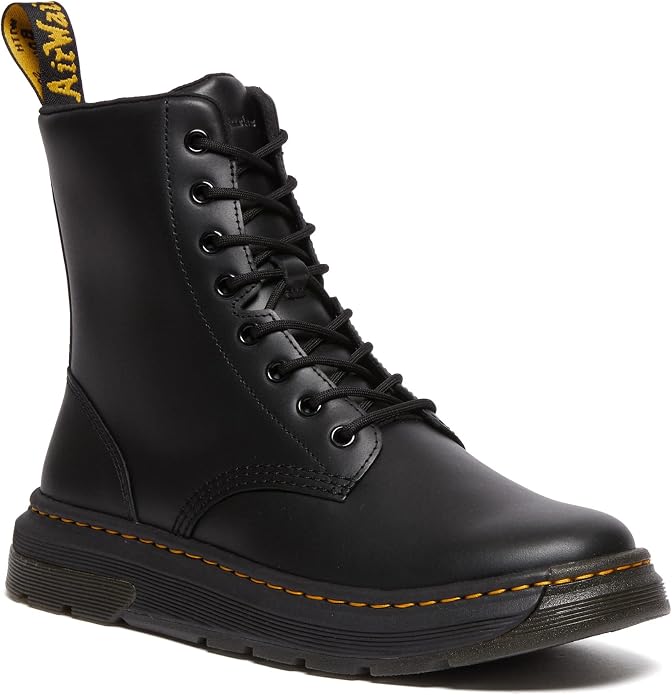 Dr. Martens Unisex Crewson 8-Eye Boot, Black Pull Up Leather, UK 4/US M5W6/EU 37 Dr Martens