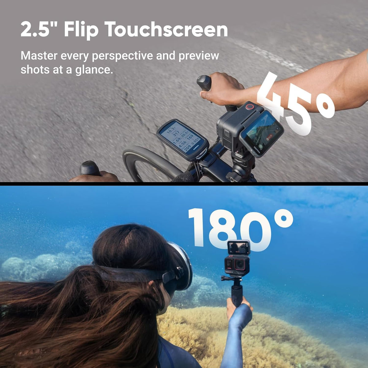 Insta360 Ace Pro 2 Standard Bundle - flip touchscreen view