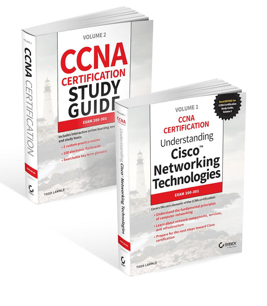Cisco CCNA Certification Study Guide 2 Volume Set Exam 200-301 Paperback – Brand New Sybex (Wiley)