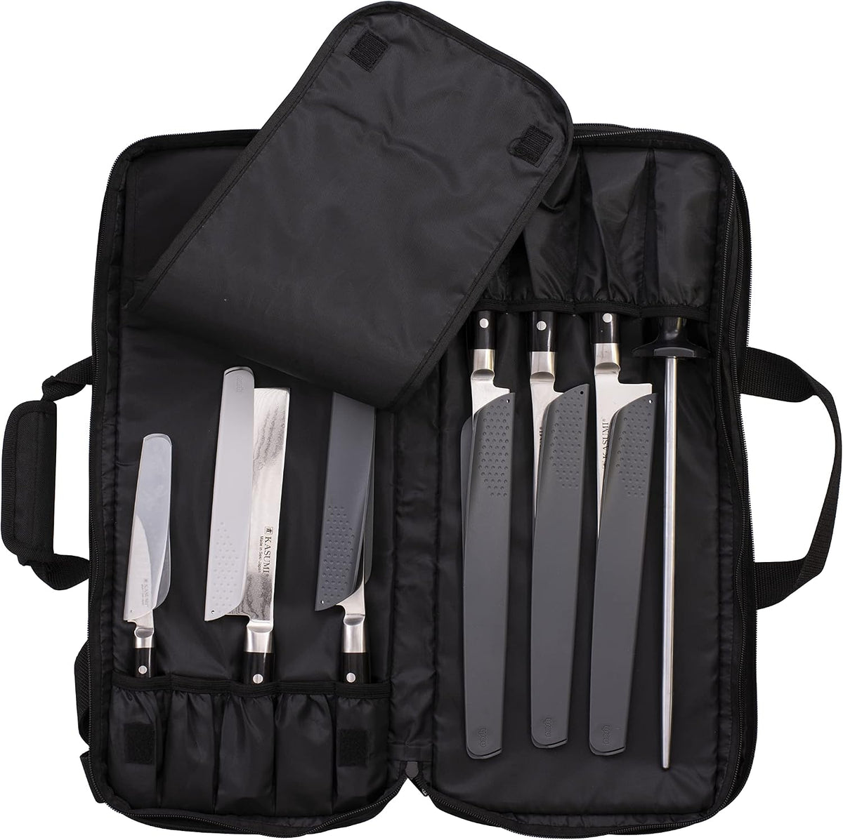 ChefTech 18-Pocket Padded Knife Roll Bag - Black ChefTech