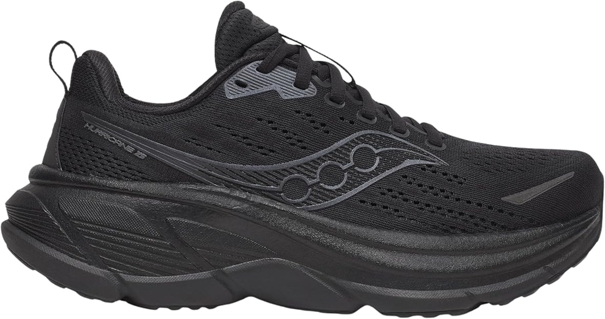Saucony Women's Hurricane 25 Sneaker, Triple Black, US 7, EU 38 Saucony