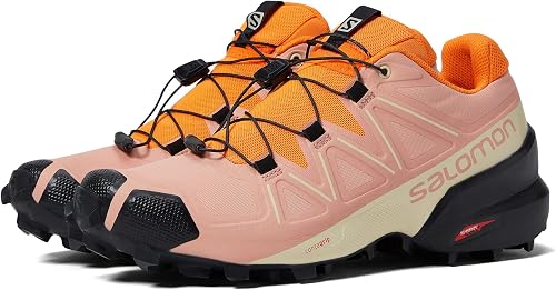 Salomon Women's Speedcross 5 trail running and hiking shoe, Blooming Dahlia/Black/Vibrant Orange, 8.5 US / 40.6 EU Salomon