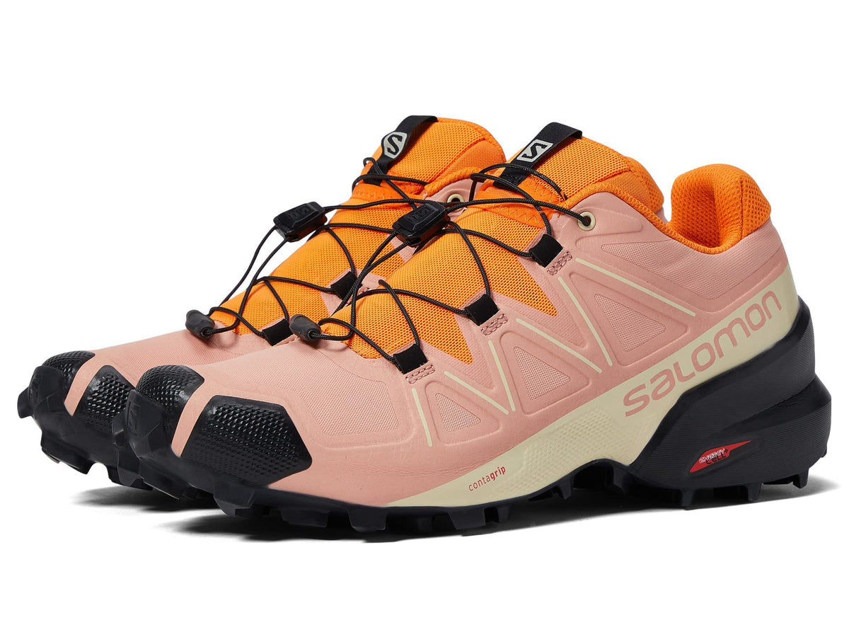 Salomon Women's Speedcross 5 trail running and hiking shoe, Blooming Dahlia/Black/Vibrant Orange, 8.5 US / 40.6 EU Salomon