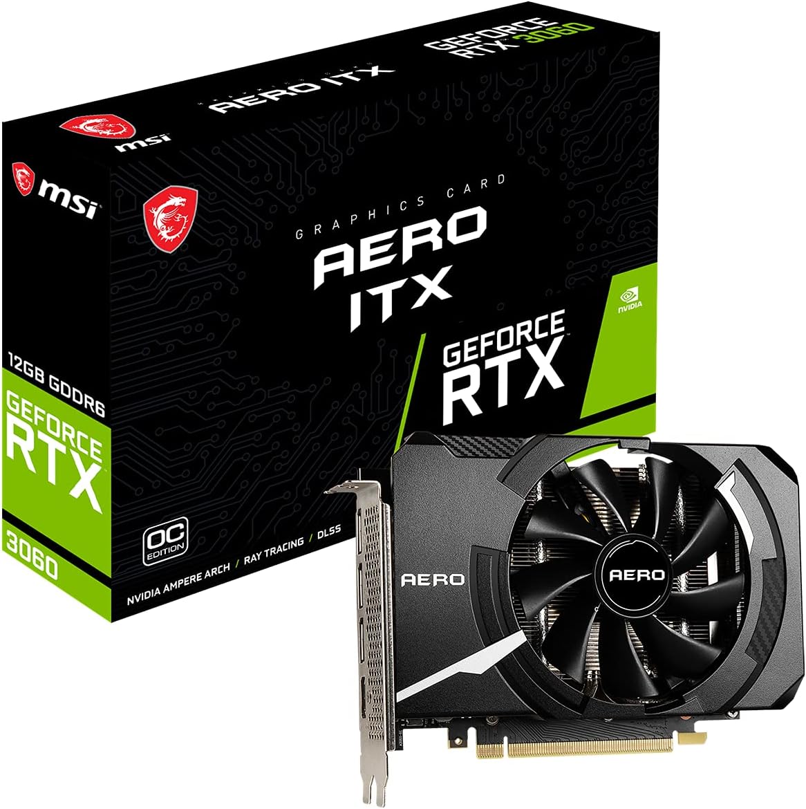MSI GeForce RTX 3060 AERO ITX OC 12GB GDDR6 Graphics Card NVIDIA PCIe 4.0 – As New MSI