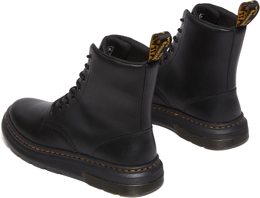 Dr. Martens Unisex Crewson 8-Eye Boot, Black Pull Up Leather, UK 4/US M5W6/EU 37 Dr Martens