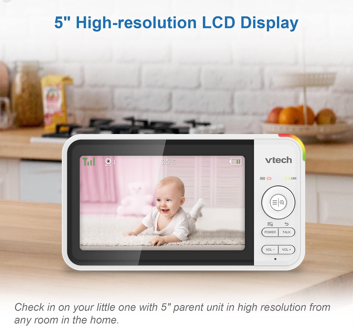 VTech BM5250N 5" Full Colour Video Baby Monitor with Night Light – As New VTECH