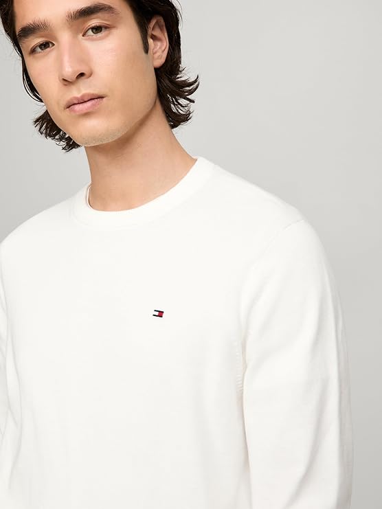 Tommy Hilfiger Men's M Amherst Cotton Sweaters, Milky Way, X-Large Tommy Hilfiger