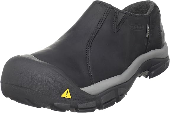 KEEN Men's Brixen Waterproof Slip on Mules, Black/Gargoyle, 11.5 Keen