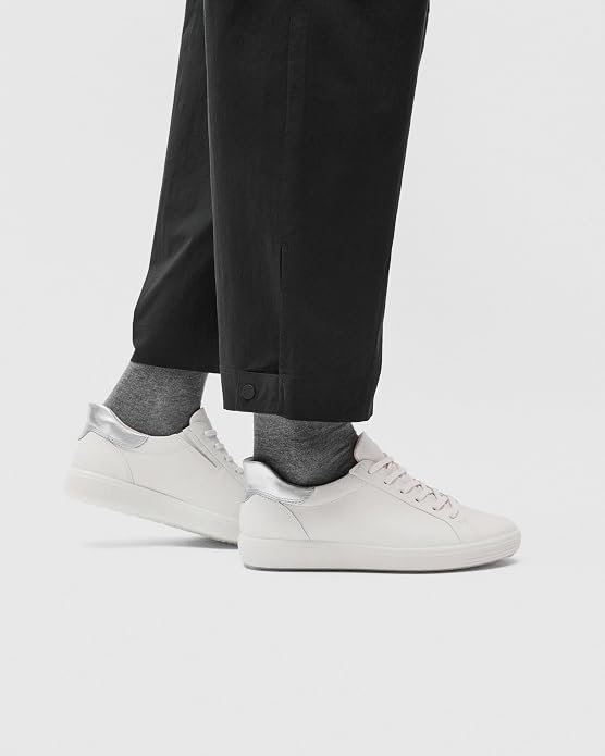 ECCO Women's Soft 7 Easy Slip Leather Sneaker, White/Pure Silver, EU 40/US 9-9.5 ECCO