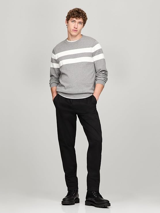 Tommy Hilfiger Men's Stamford Sweater, B25 Grey Heather, X-Large Tommy Hilfiger