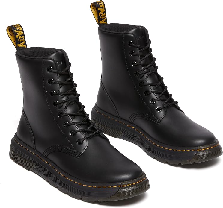 Dr. Martens Unisex Crewson 8-Eye Boot, Black Pull Up Leather, UK 4/US M5W6/EU 37 Dr Martens