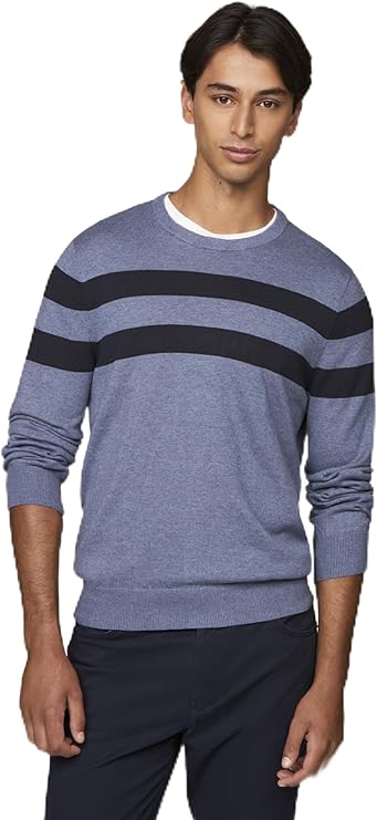 Tommy Hilfiger Men's Stamford Sweater, B8803 Navy Heather, Medium Tommy Hilfiger