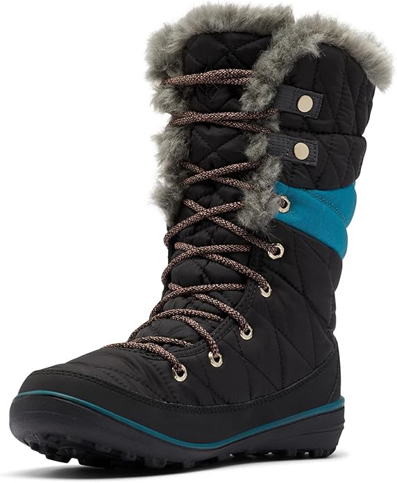 Columbia Women's Heavenly Omni-Heat Snow Boot, Black/Deep Water, 9 Columbia