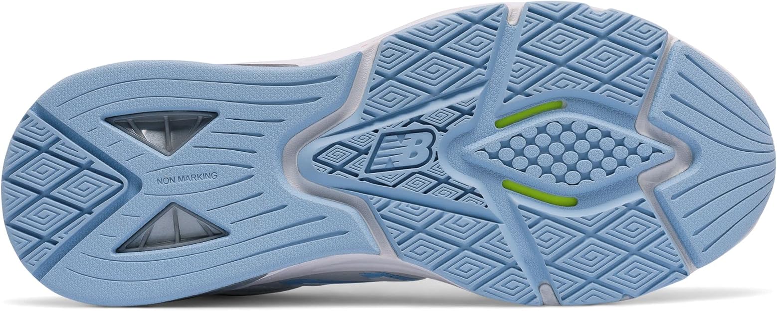 New Balance Women's 857 Cross Training Shoes, White/Blue, 6 US (Narrow) / 36.5 EU New Balance