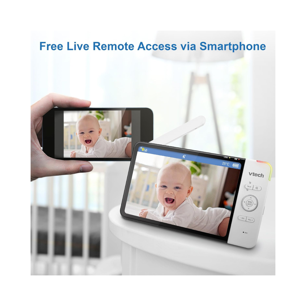 VTech RM7754HDV2 7inch Smart HD Video Baby Monitor - As New Condition VTECH