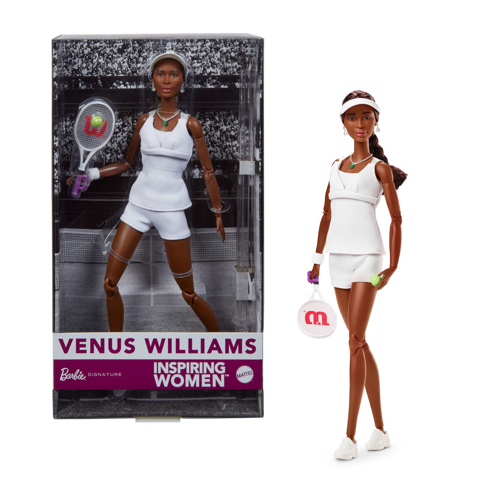Barbie Inspiring Women Series Venus Williams Fashion Doll with Tennis Uniform & Racket Barbie