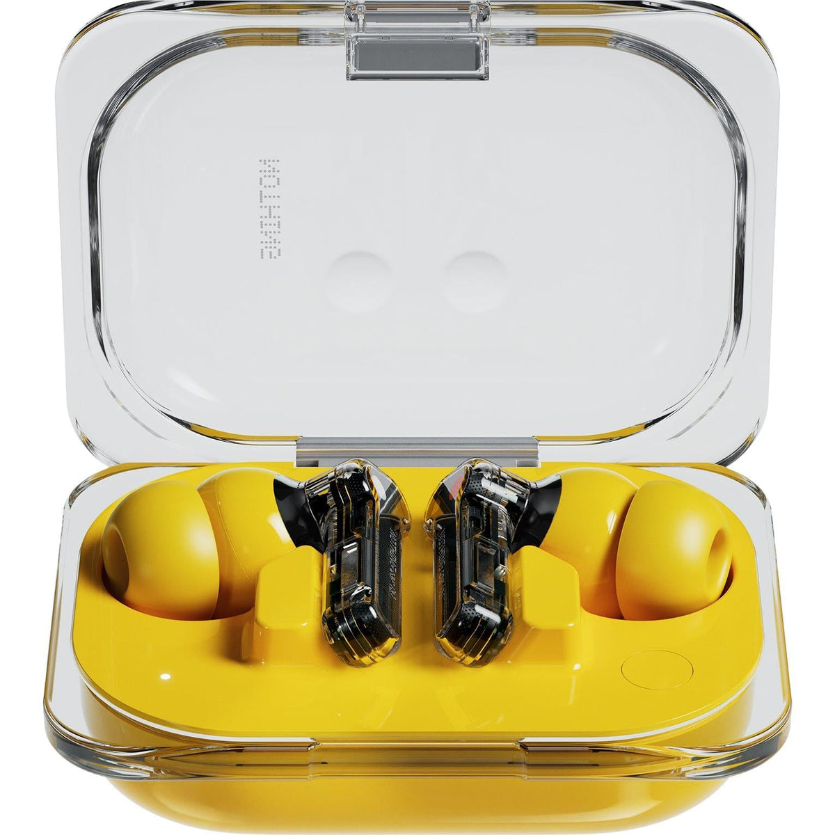 Nothing Ear (a) Wireless Earbuds in Yellow - open charging case