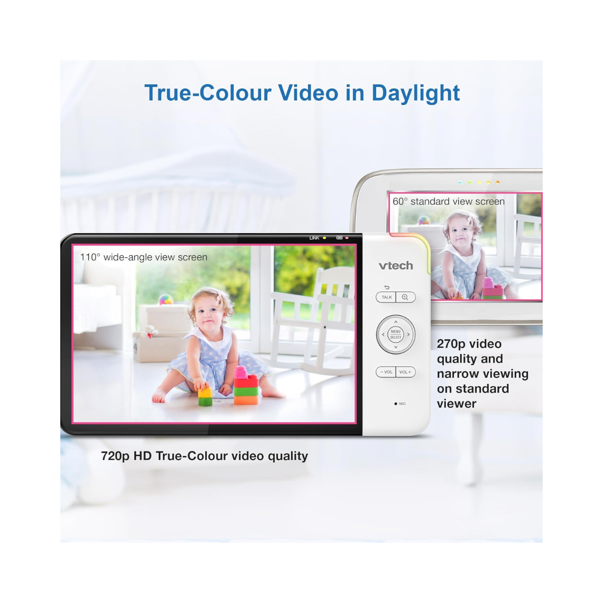VTech RM7754HDV2 7inch Smart HD Video Baby Monitor - As New Condition VTECH