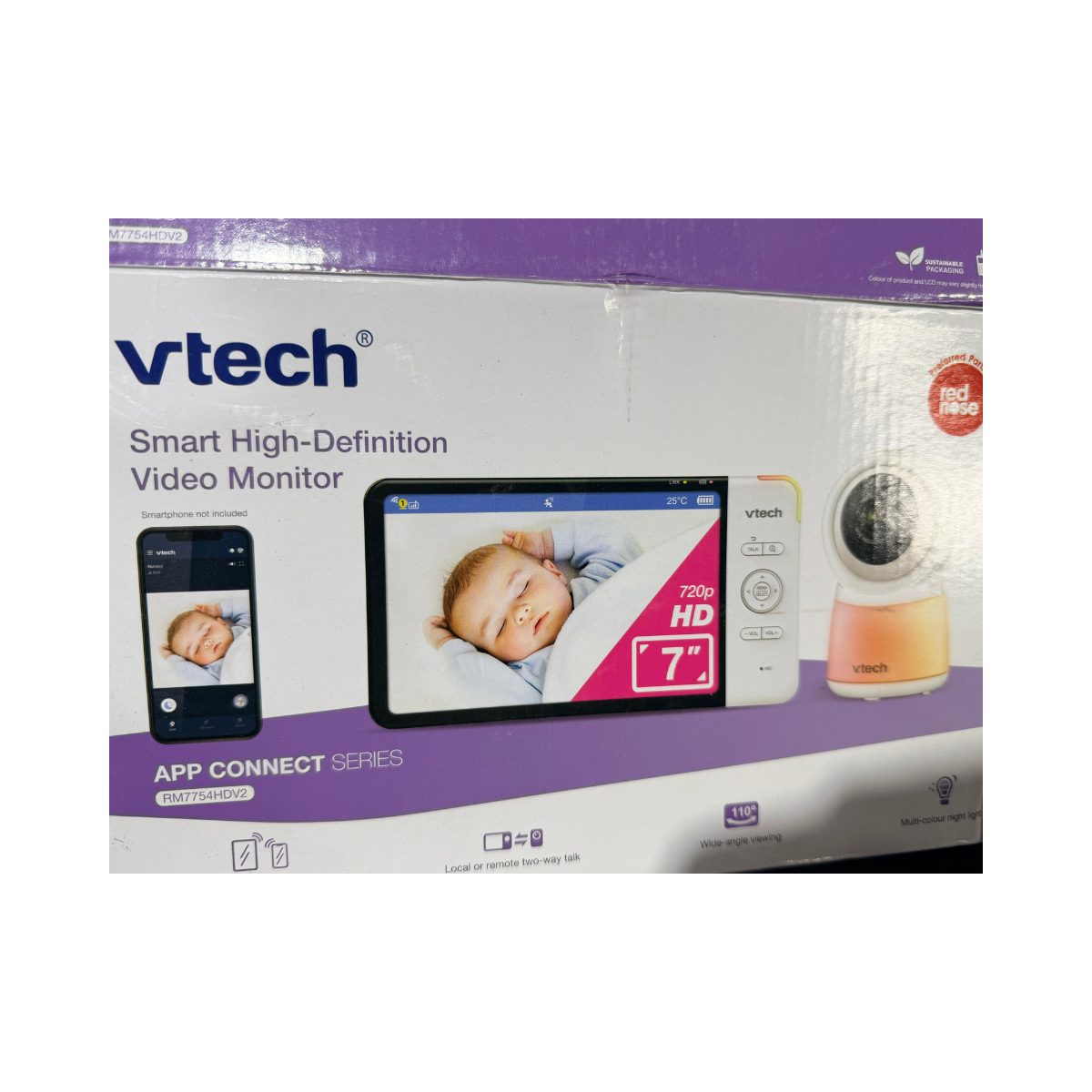 VTech RM7754HDV2 7inch Smart HD Video Baby Monitor - As New Condition VTECH