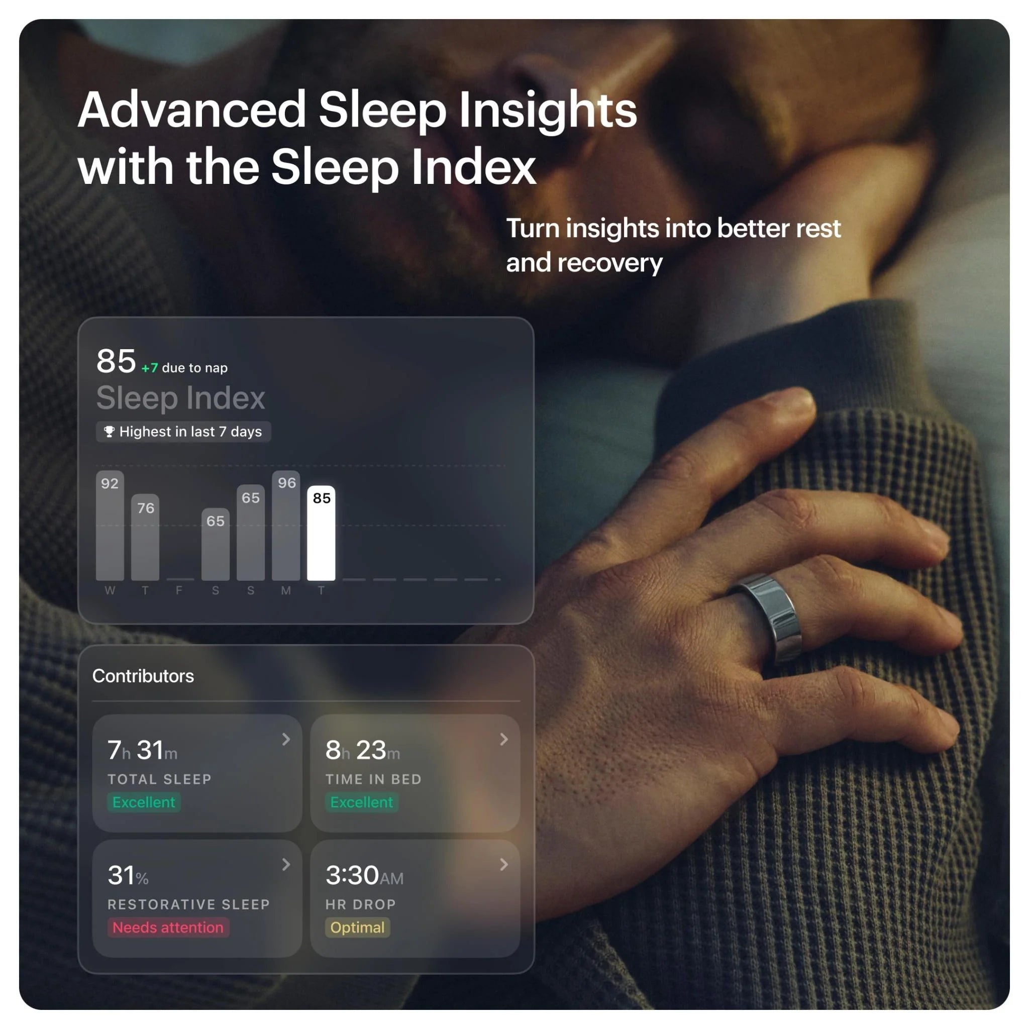 Ultrahuman Ring AIR Smart Ring Size 9 Space Silver Health & Fitness Tracker - As New Ultrahuman