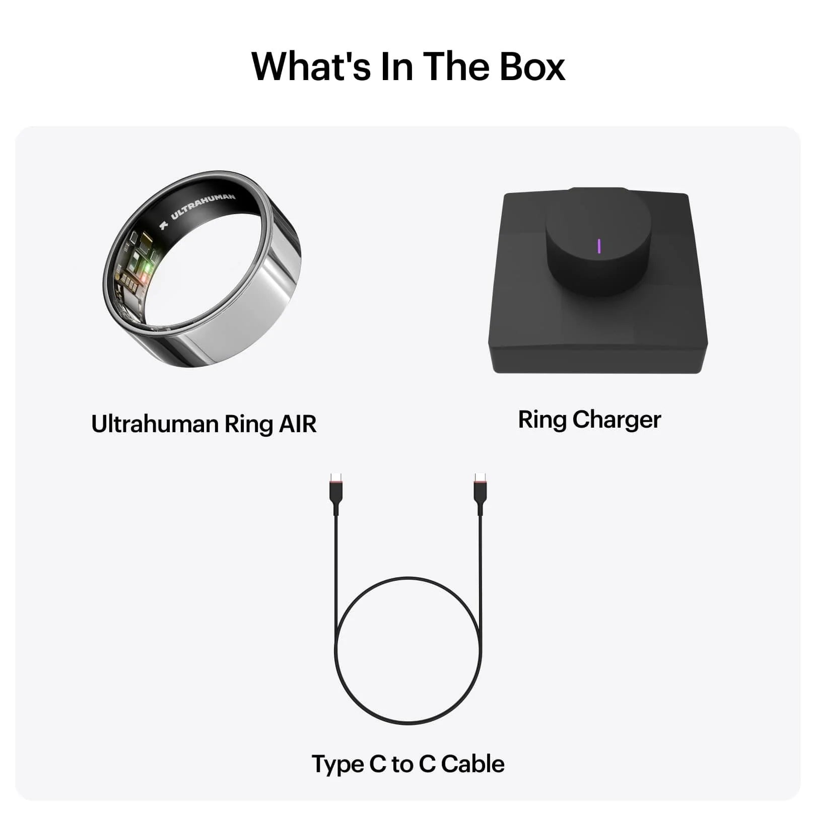 Ultrahuman Ring AIR Smart Ring Size 9 Space Silver Health & Fitness Tracker - As New Ultrahuman