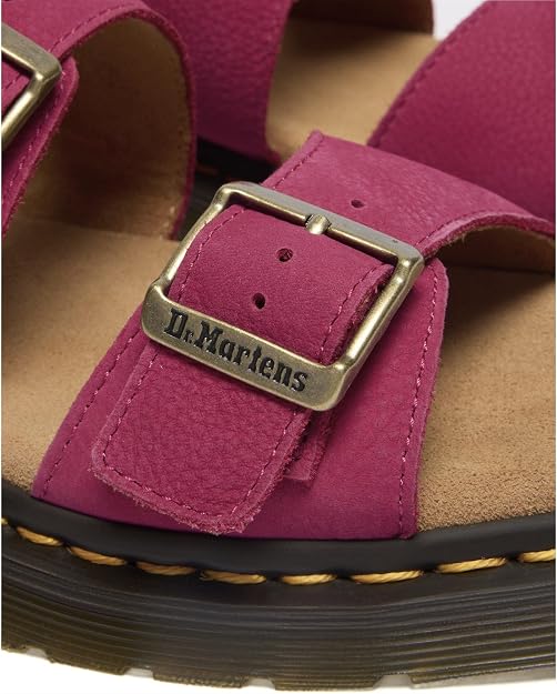 Dr. Martens Unisex Josef Slide Sandal, Fuchsia Pink Milled Nubuck Leather, UK 11/US M12W13 / EU 46 Dr Martens