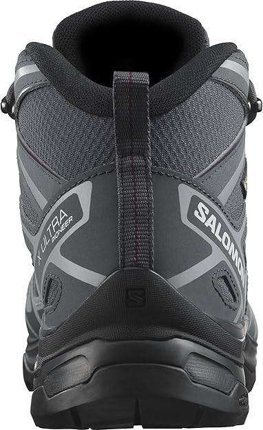 Salomon Women's X Ultra Pioneer Mid GTX Hiking Shoe, Ebony/Stormy Weather/Wine Tasting, 9.5 US / EU 42 Salomon
