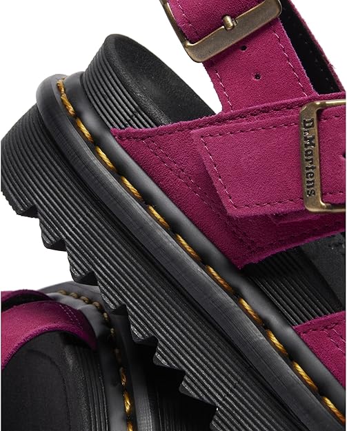 Dr. Martens Women's Voss II Cross Strap Sandal,Fuchsia Pink Greasy Suede, UK 6/US 8/EU 39 Dr Martens
